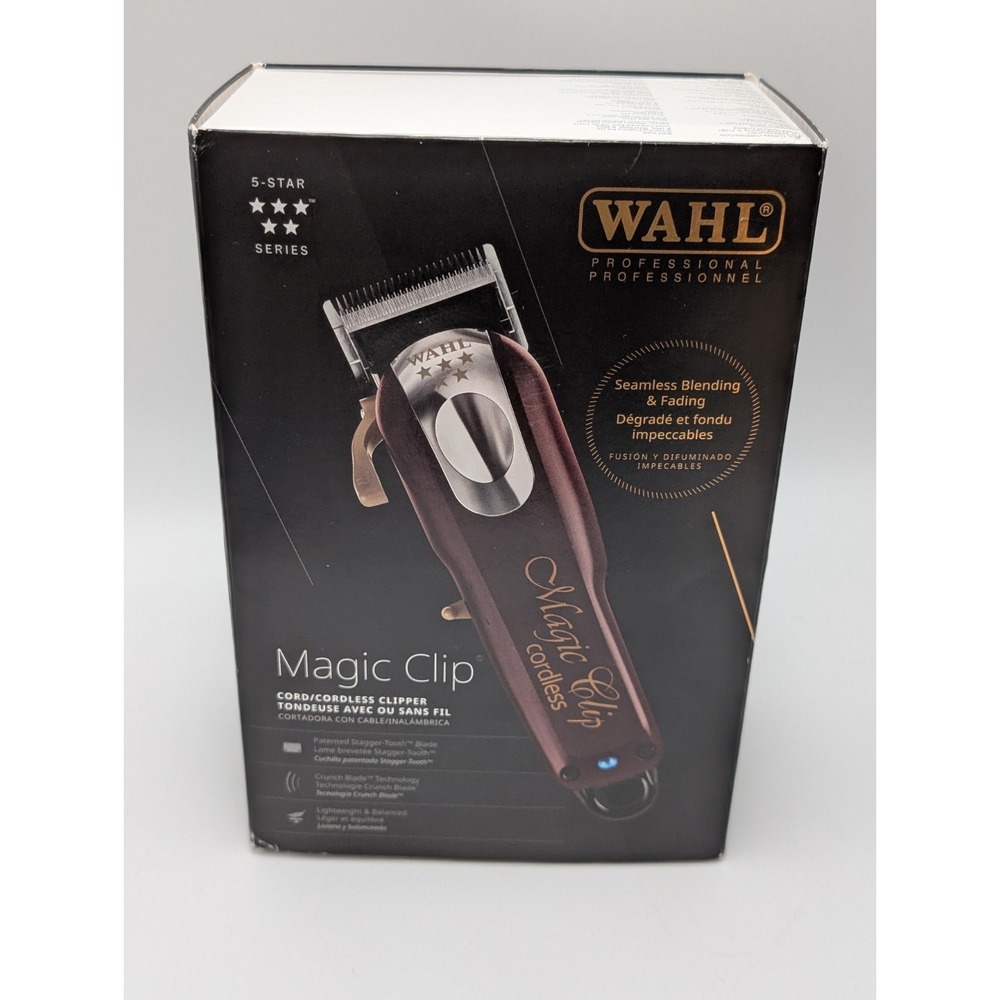 Wahl Professional 5 Star Cordless Magic Clip Hair Clipper 8591L1  Burgundy